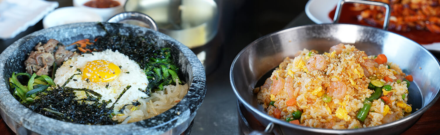 Bibim Bap and Shrimp Fried Rice